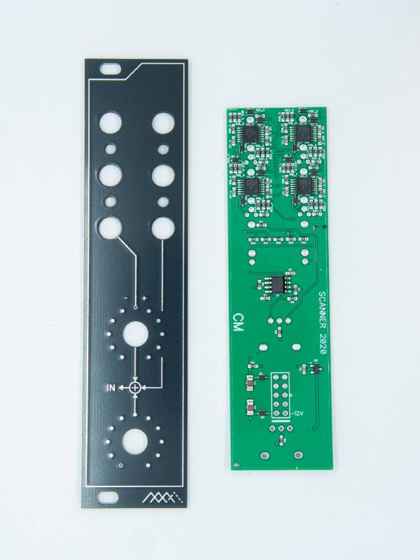 SCANNER Eurorack module — front panel and PCB